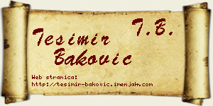 Tešimir Baković vizit kartica